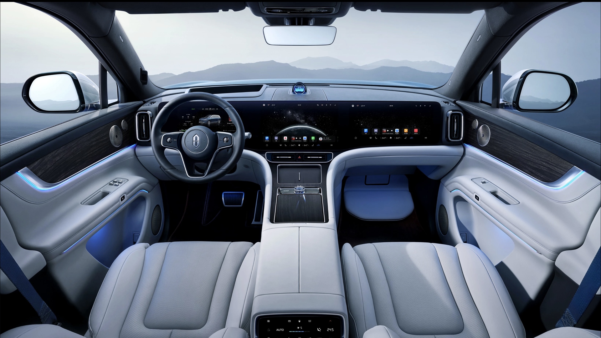 Ultimate symmetrical design, embracing cockpit, orderly and serene, adhering to inner peace.